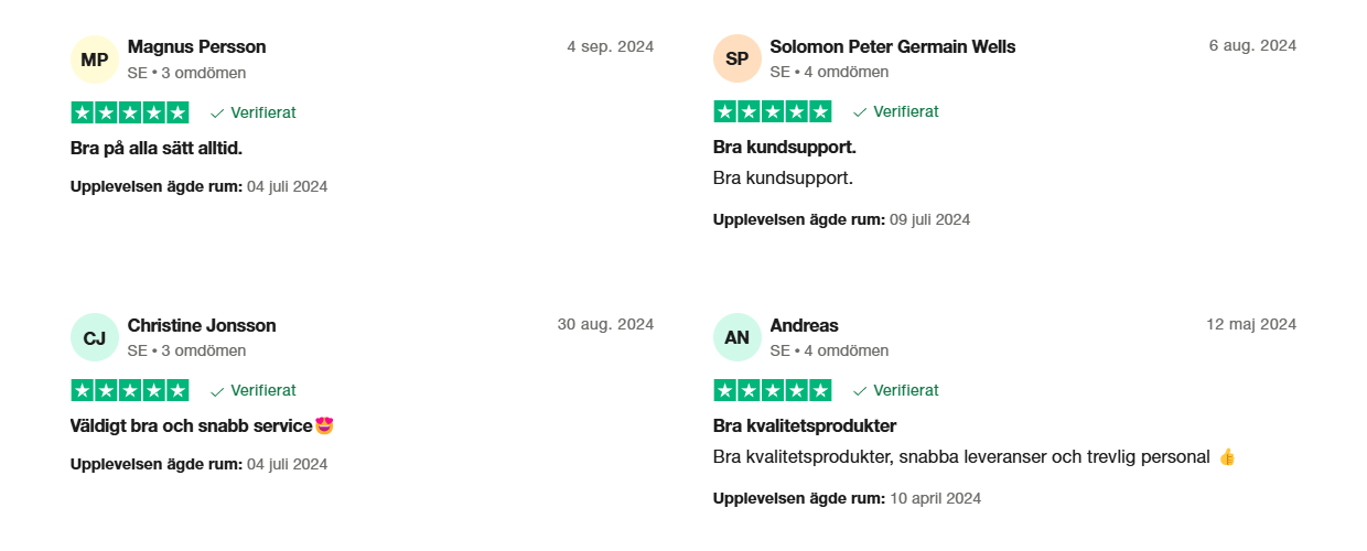 Trustpilot recension 5